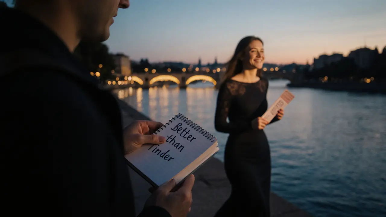 Traveler walking along the Danube at dusk, symbolizing meaningful companionship without romance.